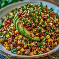 Ground Beef Burrito Bowl for 4 Servings