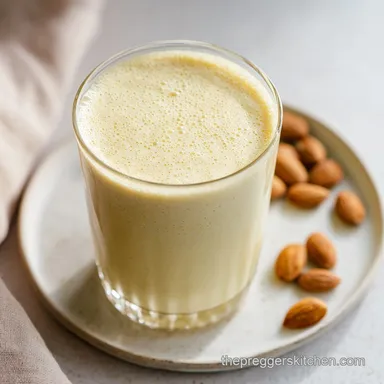 Pregnancy Heartburn Relief Almond Milk Smoothie in 5 Minutes Recipe Card