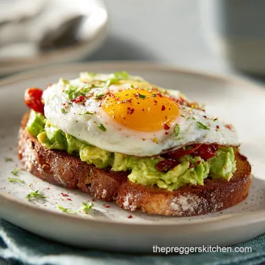 Gestational Diabetes Breakfast Idea with Avocado and Eggs in 10 Minutes Recipe Card