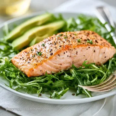 Baked Salmon Avocado Salad in 20 Minutes Recipe Card