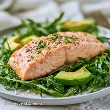 Baked Salmon Avocado Salad in 20 Minutes