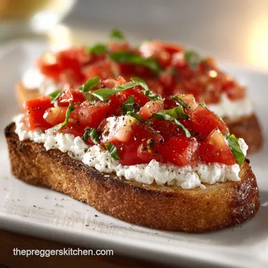 Cottage Cheese Toast with Tomato and Basil in 10 Minutes
