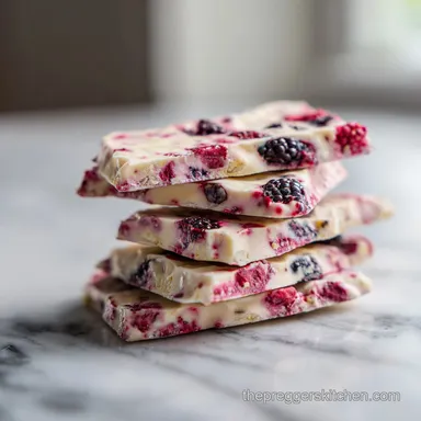 Frozen Yogurt Berry Bark for 12 Servings Recipe Card