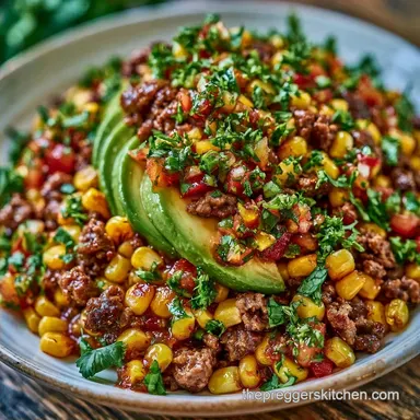 Ground Beef Burrito Bowl for 4 Servings