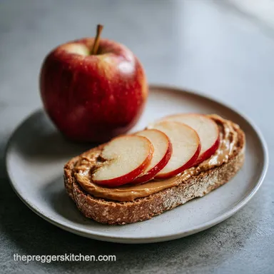 Peanut Butter Apple Snack for Bedtime Recipe Card