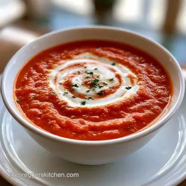 Creamy Roasted Bell Pepper Soup Recipe Card