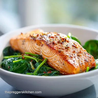 Roasted Salmon and Spinach for 2 Servings Recipe Card