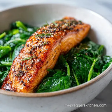 Roasted Salmon and Spinach for 2 Servings