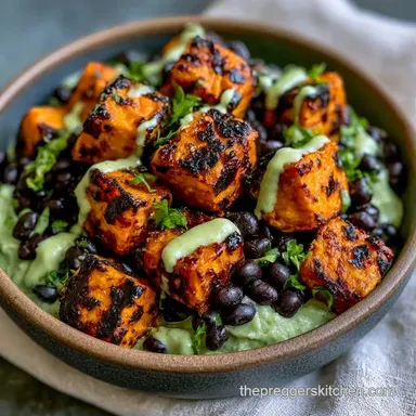 Sweet Potato Black Bean Bowl Meal Prep Recipe Card