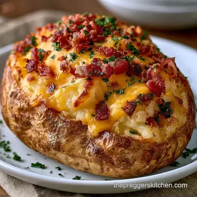 Simple Baked Potato Dinner for 4 Servings Recipe Card