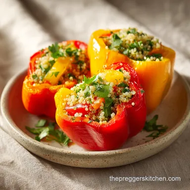 Stuffed Bell Peppers for Dinner with Rice Recipe Card