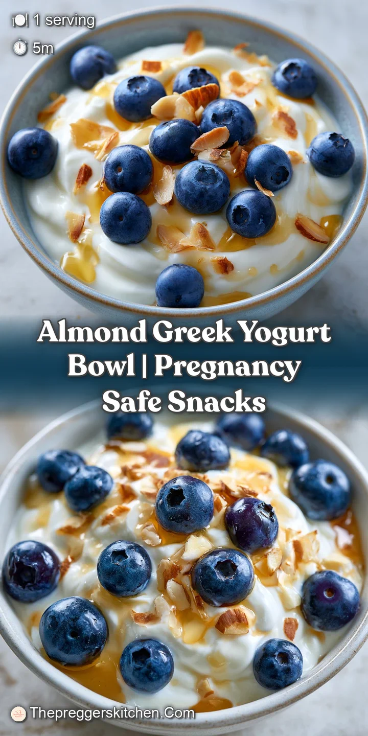 Close-up of velvety white yogurt topped with golden toasted almonds and a shimmering, sweet swirl of liquid honey.