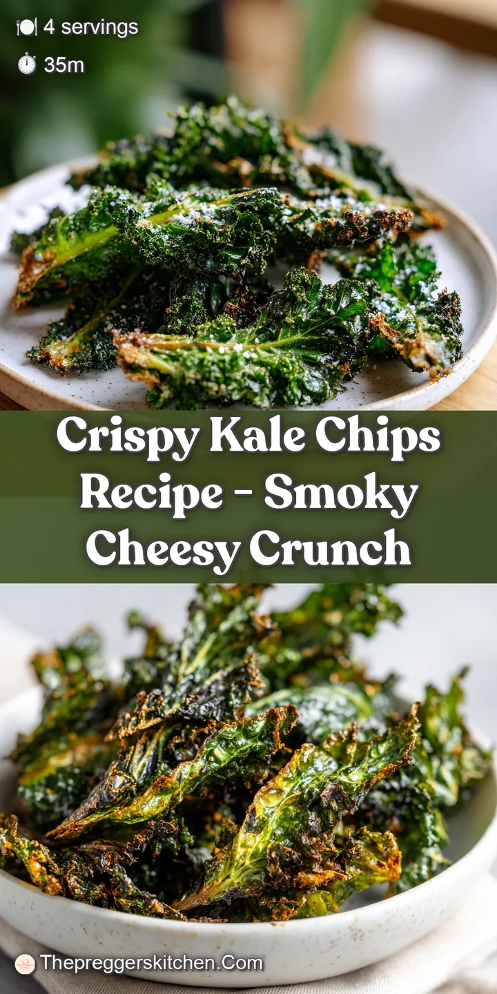 Close-up shows a single, perfectly crinkled kale chip, revealing its airy texture and lightly browned edges from baking.