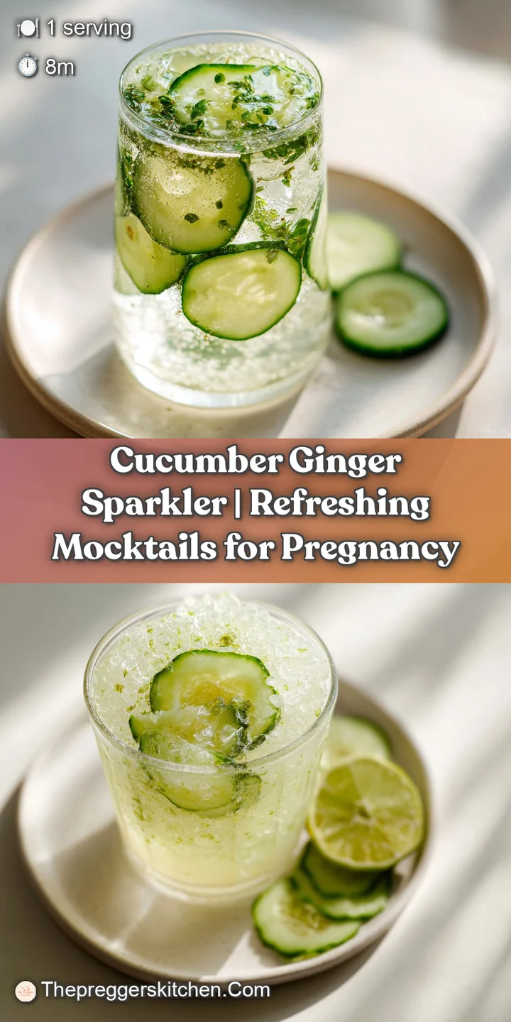 Close-up of effervescent cucumber ginger mocktail with condensation on glass