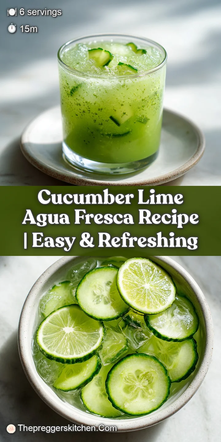 Close-up of icy cucumber lime agua fresca, condensation on the glass, showcasing the cool, refreshing green color and lime...