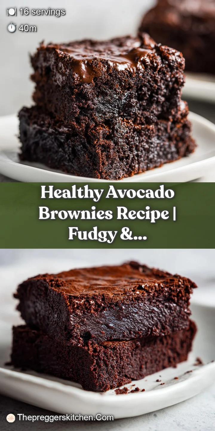 Close-up of a fudgy avocado brownie showing a rich, dark chocolate hue with small specks of mashed avocado. Looks incredib...