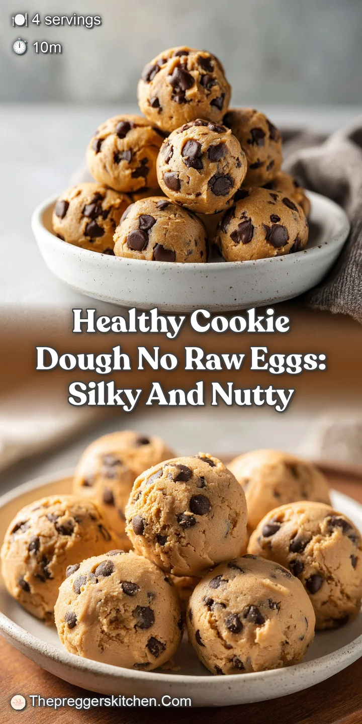 Close-up of a single, irresistible cookie dough ball with melted chocolate chips; a tempting texture and hint of vanilla a...