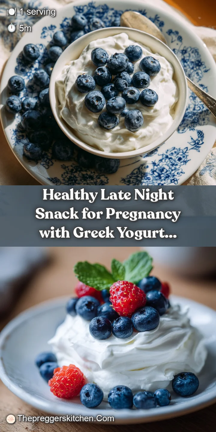 Close-up reveals the textures of this snack: smooth yogurt meets plump berries and crunchy granola, hinting at its delicio...
