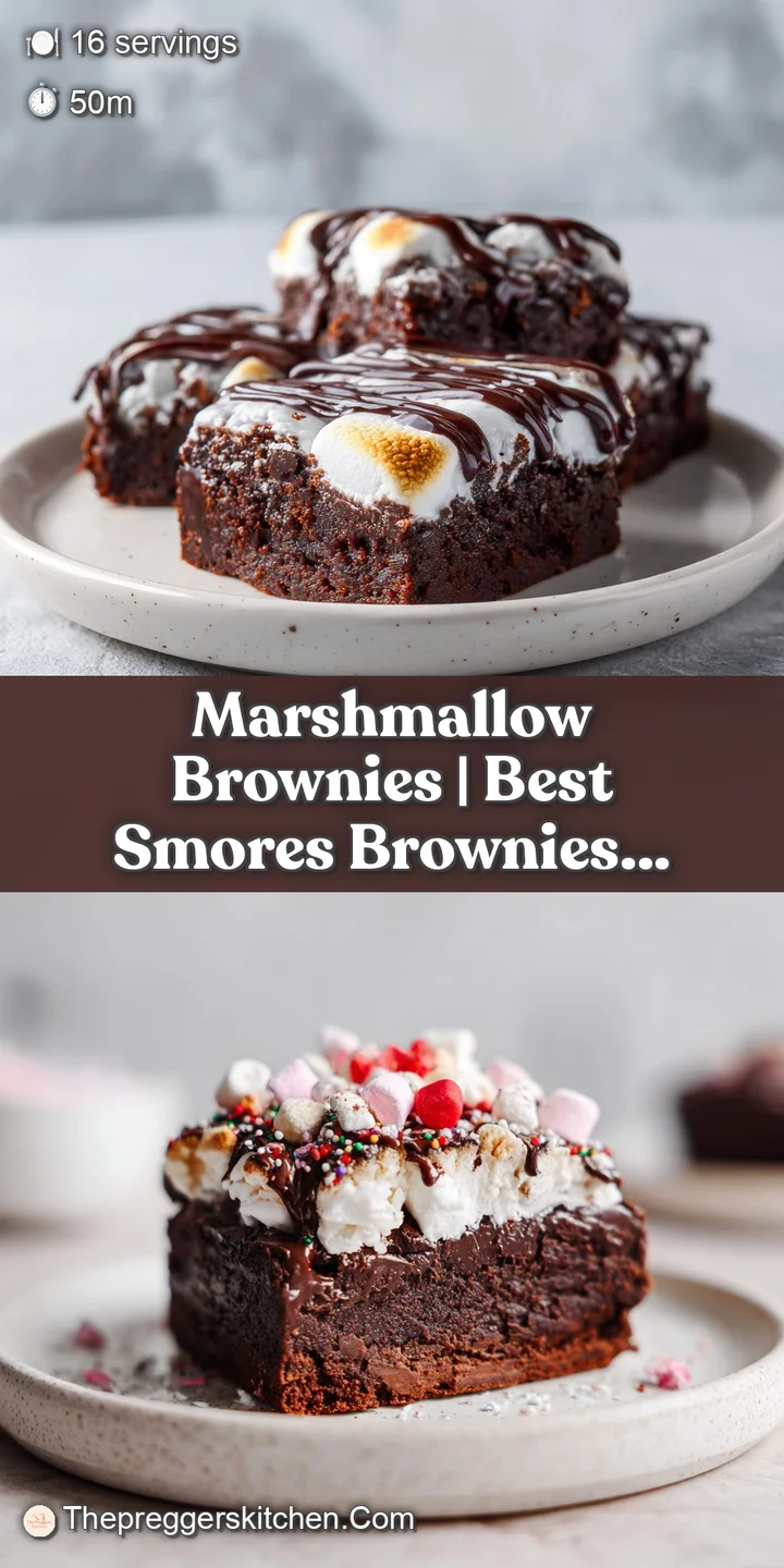 Close-up of a dark, fudgy brownie edge, glistening with melted marshmallows and a hint of dark cocoa.