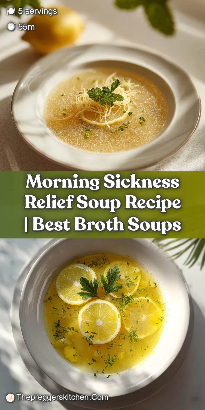 Close-up of pale yellow, delicately steaming soup. Fresh herbs and lemon slices add bright pops of color and aroma.