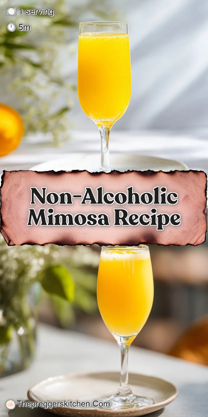Close-up of a refreshing, fizzy non-alcoholic mimosa with bright orange juice and delicate bubbles.