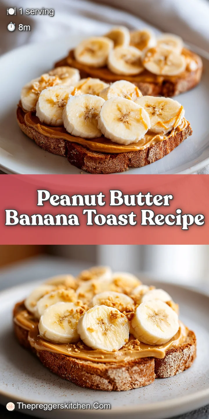 Close-up of peanut butter banana toast showing textured peanut butter and fresh banana slices. A simple, appealing and del...