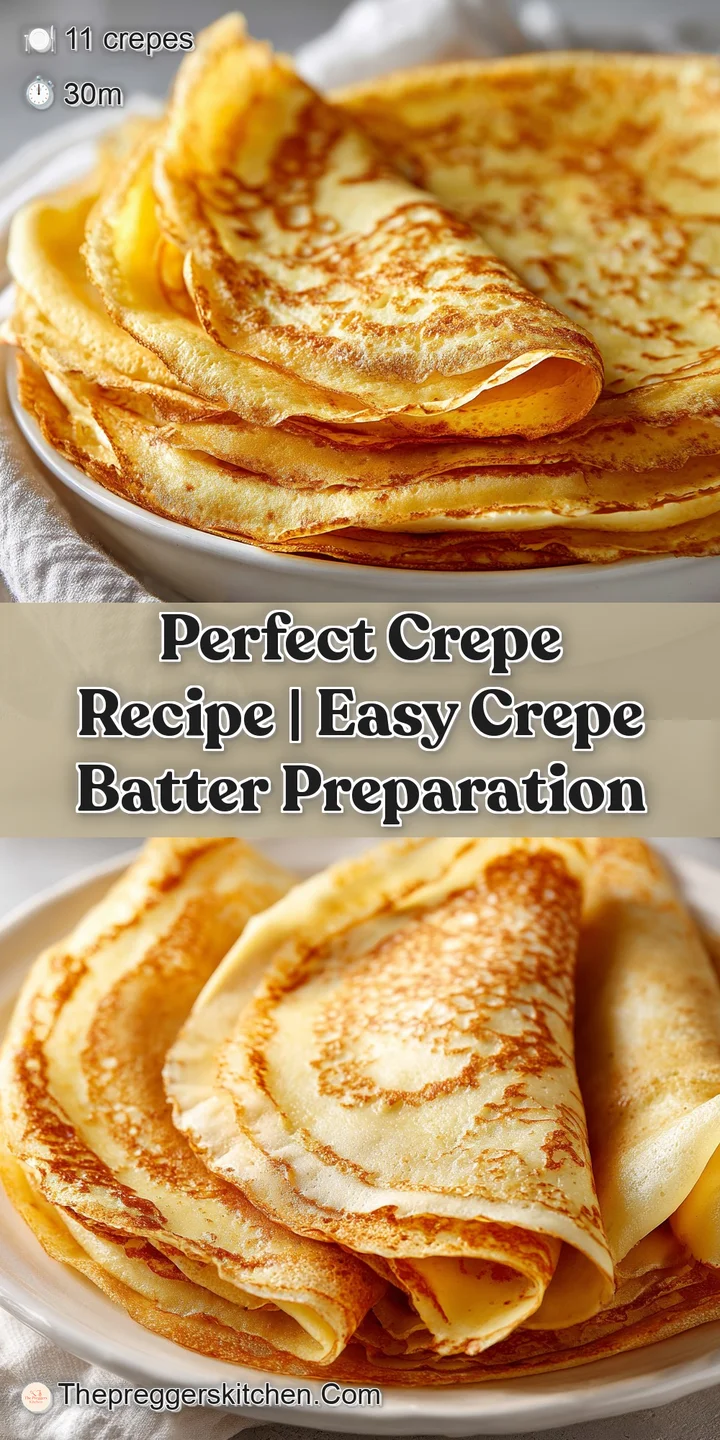 A close-up reveals the airy, slightly golden texture of a thin, tender crepe.