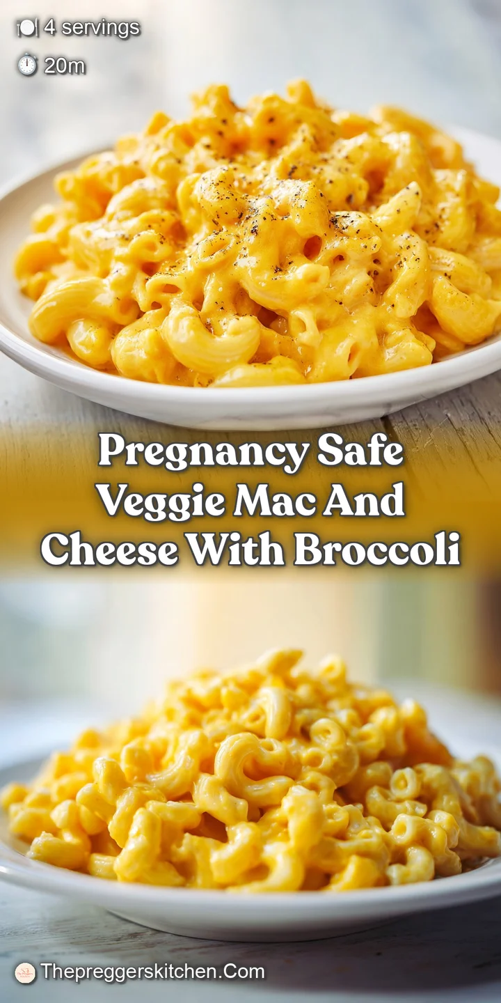 Close-up of glistening macaroni and cheese, flecked with tender green vegetables, its rich, creamy sauce looking extra-irr...