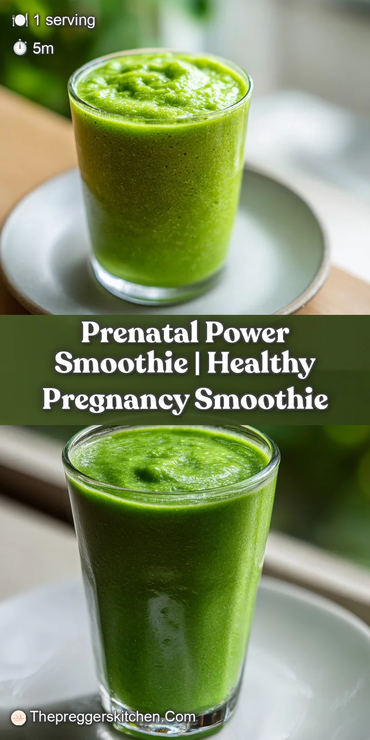 Close-up of a thick, frothy green smoothie with a drizzle of honey and a sprinkle of chia seeds on the surface.