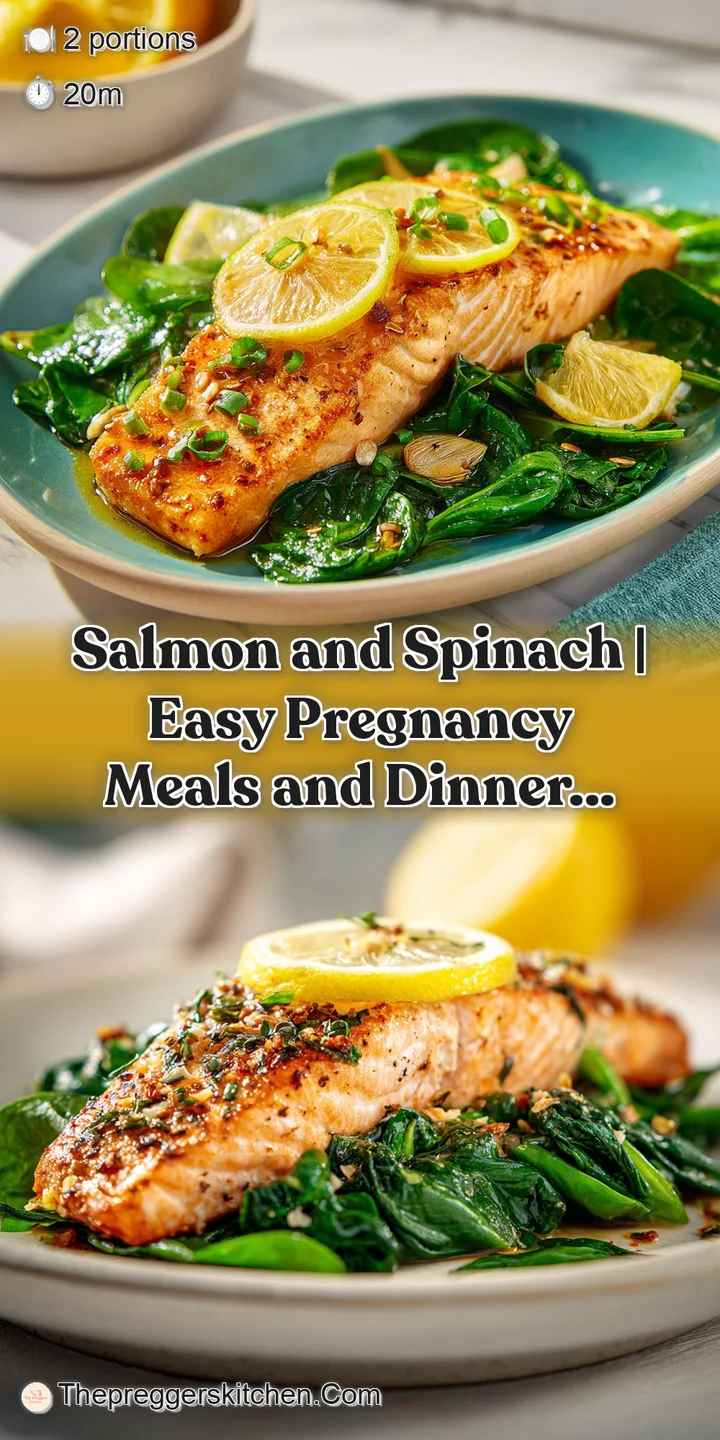 Close-up of a moist salmon fillet, its flaky texture evident, nestled against deep green spinach leaves.