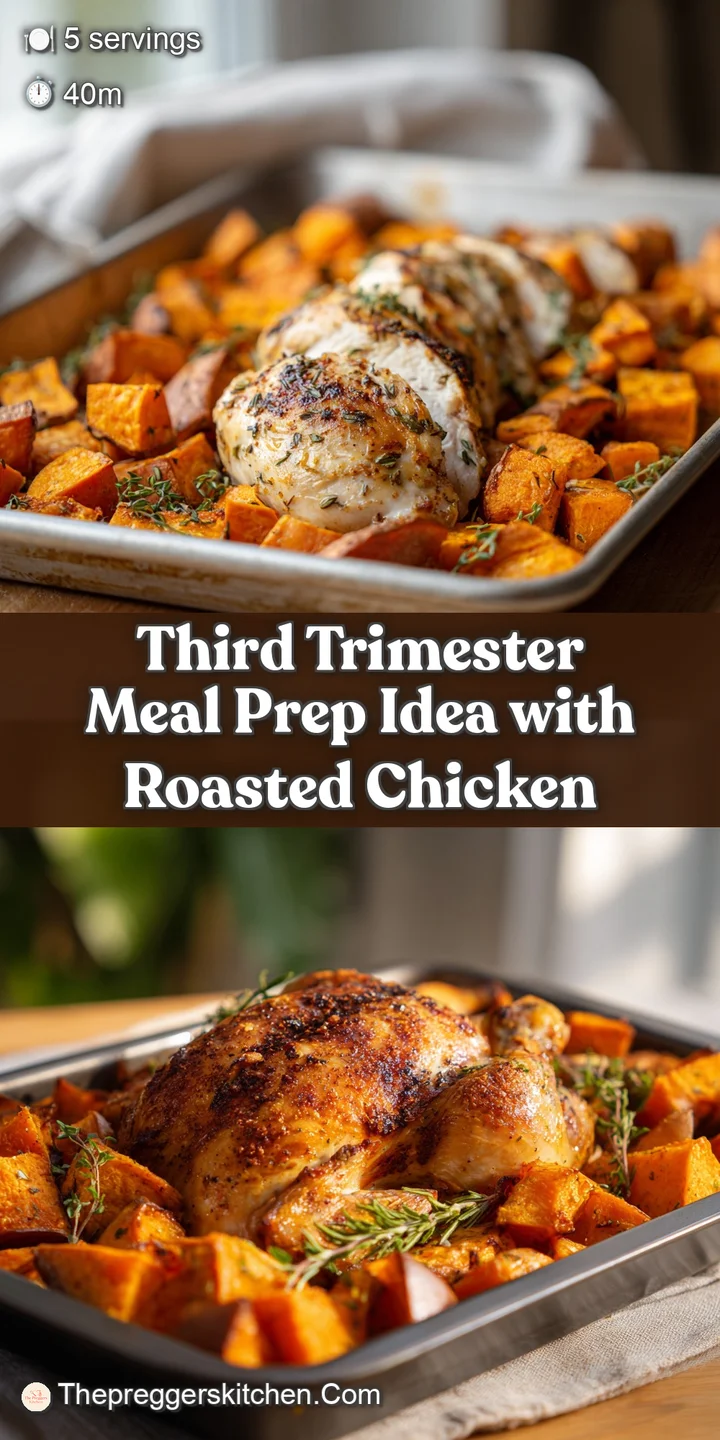 Close-up of juicy roasted chicken with caramelized skin, next to colorful, tender roasted root vegetables.