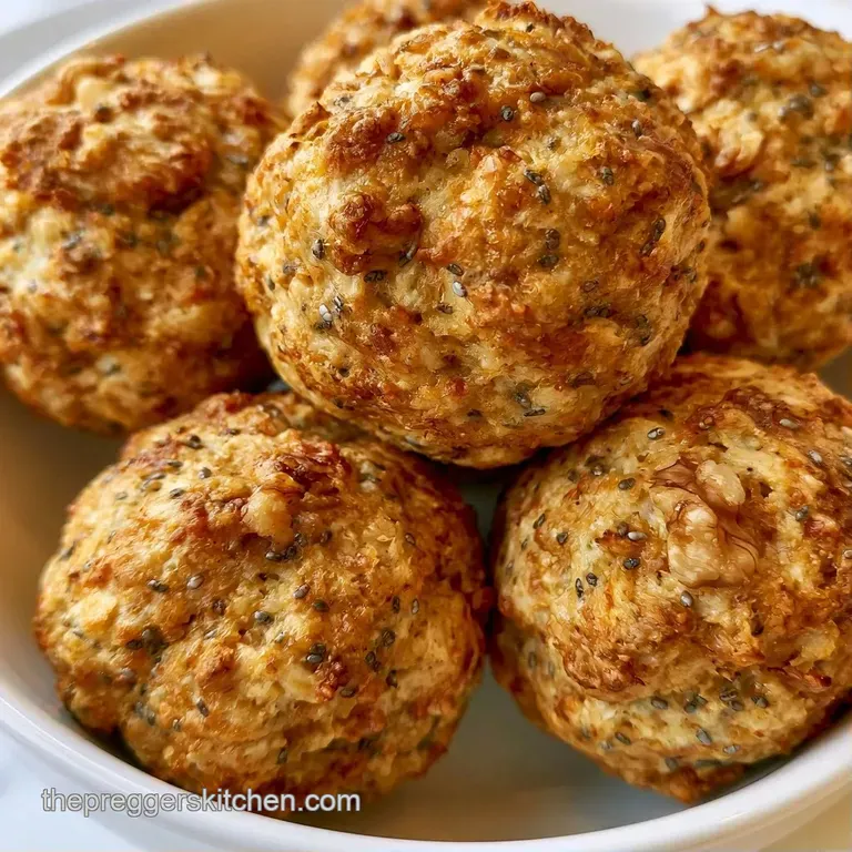 A neat row of textured oat balls on a slate platter, garnished with fresh banana slices and a drizzle of honey.