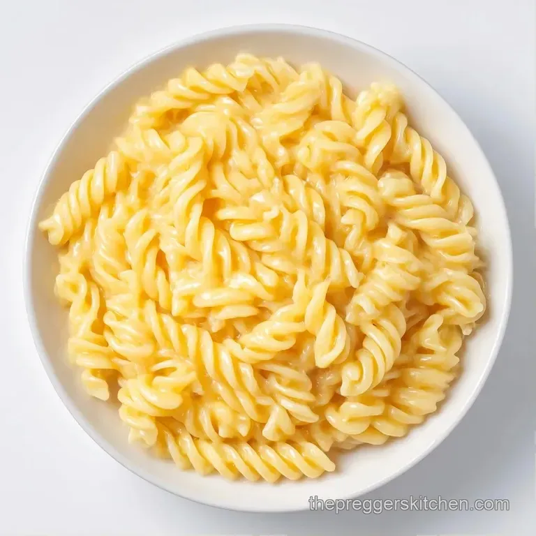 Velvety white pasta neatly swirled on a modern ceramic plate, bathed in soft light for a clean, calming aesthetic.