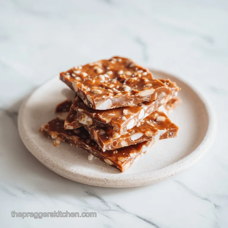 A delicate shard of golden toffee, perfectly crisp, resting elegantly on a dark slate plate.