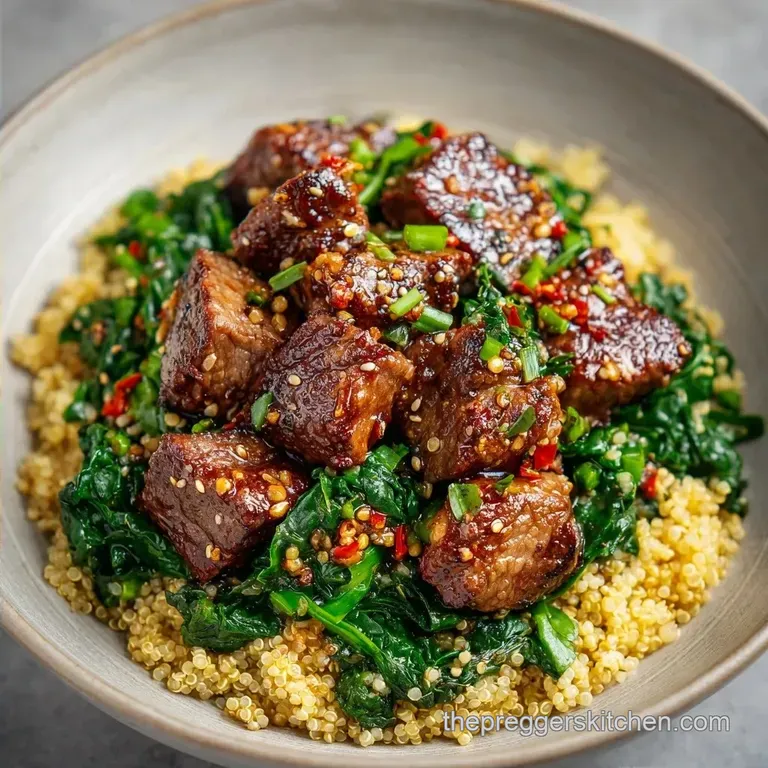 IronRich Pregnancy Dinner: Steak & Spinach Saut&eacute;