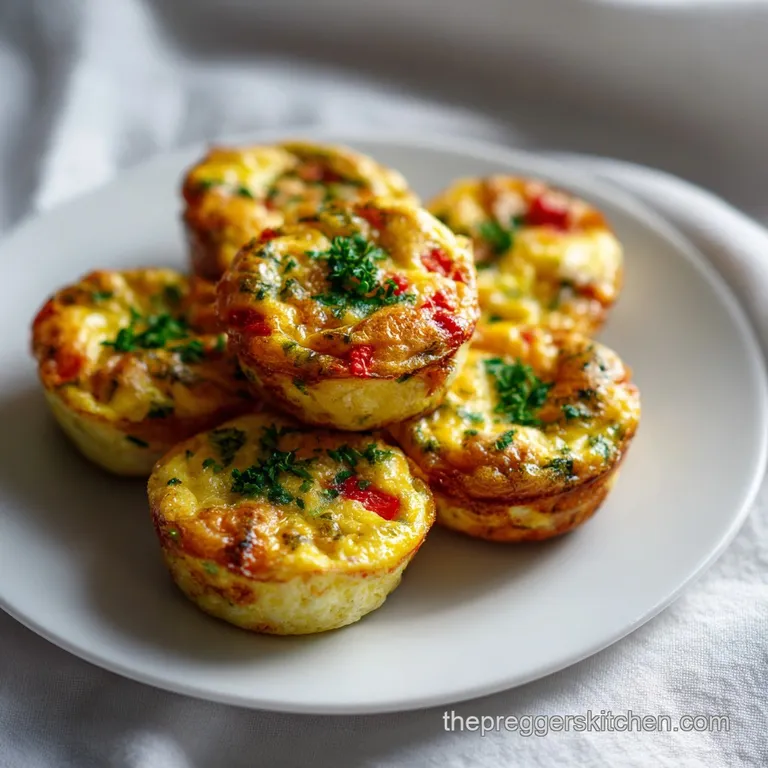 Fluffy frittata bites served elegantly on a white plate with a light garnish.