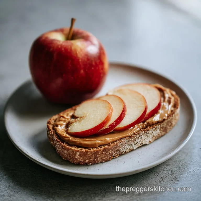 Neat rows of vibrant apple slices smeared with rich peanut butter and sprinkled with tasty granola on a clean, white plate.
