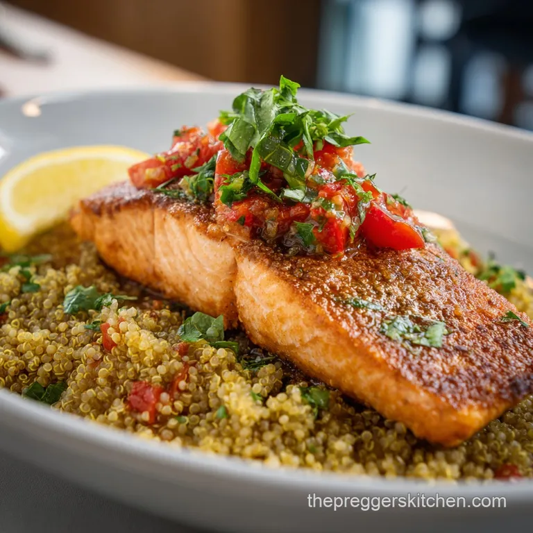 Succulent salmon fillet with a glossy glaze rests beside steamed, bright green asparagus spears.